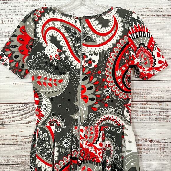 LulaRoe Amelia Black, Gray, Red, and White Fit and Flare Dress, EUC, Size XS - Picture 9 of 11